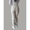 Beige Trousers with Buttons  - 3
