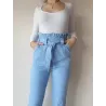 High-Waisted Jeans with Pleats  - 1