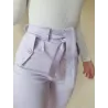 Straight Stretch Mauve Pants  - 1