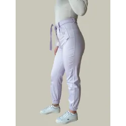 Straight Stretch Mauve Pants  - 3