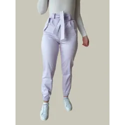 Straight Stretch Mauve Pants  - 4