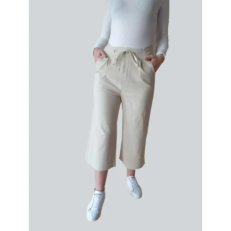 Beige Capri with Pockets  - 1