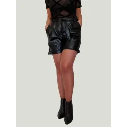 Crocodile Faux Leather Shorts for Women crocodile texture faux leather | TROUSERS | BUSCARMODA