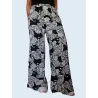 Wide-Leg Floral Trousers  - 1