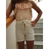 Shorts de Niña Blanco elástico  - 1