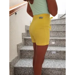 Yellow Elastic Shorts  - 1