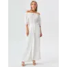 Blusa Cuello Barca Blanca  - 5