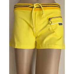 Yellow Cotton Satin Shorts  - 5