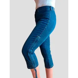 Jeans Pirata Bolsillo Corazón Mujer detalle recogido lateral en pierna ajustable | Jeans pirata | Buscarmoda