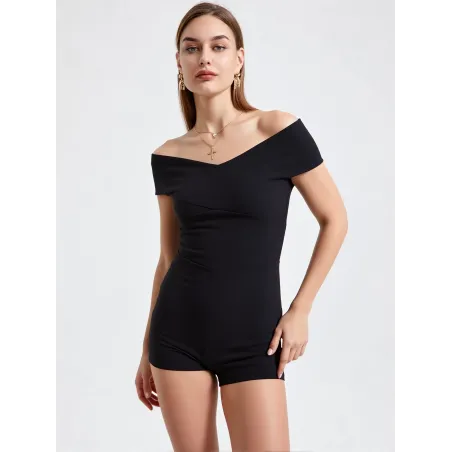 Bardot Neckline Short Jumpsuit  - 5