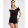 Bardot Neckline Short Jumpsuit  - 5