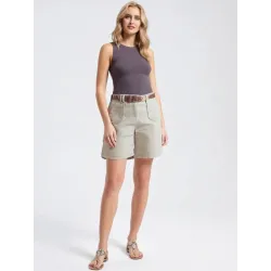 Pantalón Corto Beige de Algodón  - 3