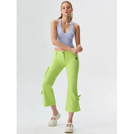 Pantalón Midi Evasé Verde  - 2