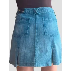 Falda Vaquera Corta Azul  - 6