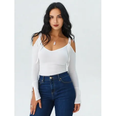 Long Sleeve Off-Shoulder Top  - 4