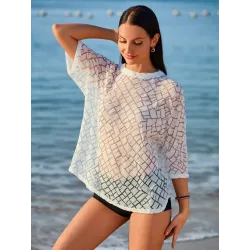 White Semi-Sheer Top  - 3