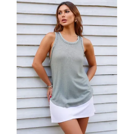 Top de Punto Gris Satinado  - 4