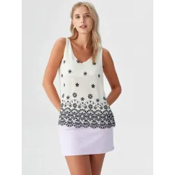 Top with Embroidered Border  - 4