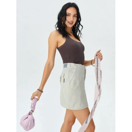 Short Beige Cotton Skirt  - 1