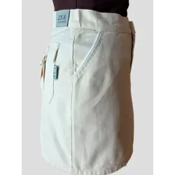 Short Beige Cotton Skirt  - 2