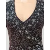 Vestido corto fluido mujer vista frontal escote pico volante | Vestidos cortos | Buscarmoda