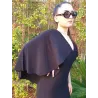 Black long cape dress Vértice cape sleeves | Long Dresses | Buscarmoda