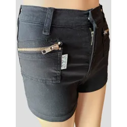 Shorts Negros  Satén Elástico  - 2