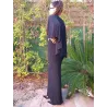 Black long cape dress Vértice stretch fabric | Long Dresses | Buscarmoda