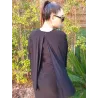 Black long cape dress Vértice back view | Long Dresses | Buscarmoda