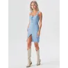 Vestido denim con tirantes  - 1