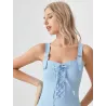 Vestido denim con tirantes  - 3