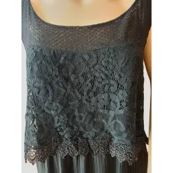 Vestido corto encaje elegante detalle encaje cuerpo superior | Vestidos cortos | Buscarmoda