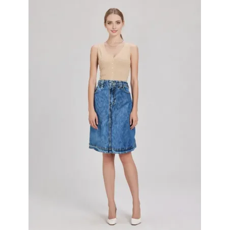 Blue cotton denim skirt  - 1