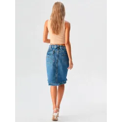 Blue cotton denim skirt  - 2
