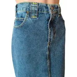 Blue cotton denim skirt  - 3