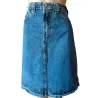 Blue cotton denim skirt  - 4