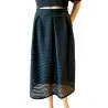 Black pleated midi skirt  - 3