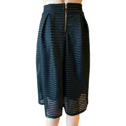 Black pleated midi skirt  - 4