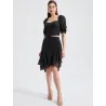 Black and Burgundy Mini Skirt  - 1