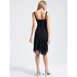 Black and Burgundy Mini Skirt  - 2