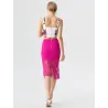 Fuchsia lace midi skirt Bohemian metal zipper | Midi Skirts | Buscarmoda