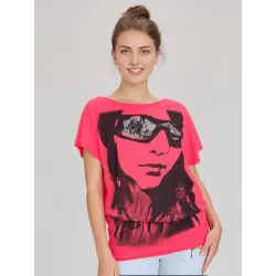 Caramel Pink Printed T-Shirt  - 2