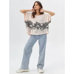 Top corto floral con cristales  - 4