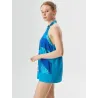 Top largo azul escote halter  - 5