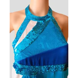 Long Blue Halter Top  - 6