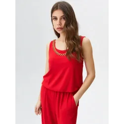 Mono largo rojo mujer vista frontal | Mono largo | Buscarmoda