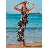 Black floral midi dress with bow front view | Midi dresses | Buscarmoda