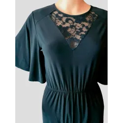 long black lace jumpsuit lace detail | Long jumpsuit | Buscarmoda