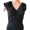 Vestido corto negro drapeado  - 2
