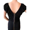 Vestido corto negro drapeado  - 5